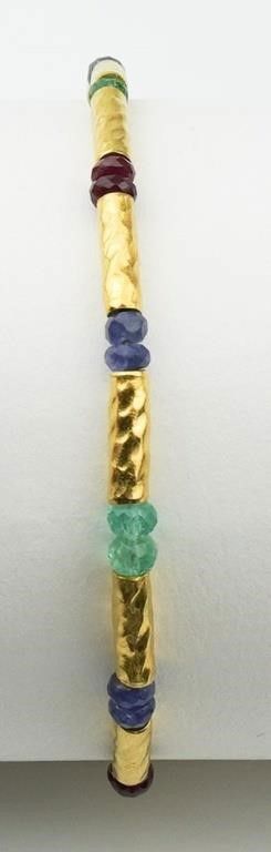 High karat gold gemstone bracelet