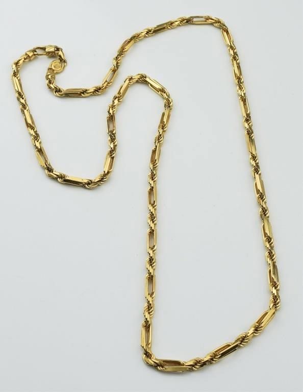 14k yellow gold filgarope link necklace
