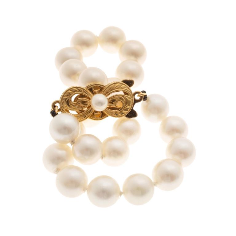 18k yellow gold pearl bracelet