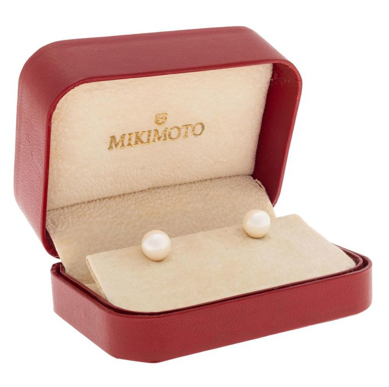 18k yellow gold pearl earrings