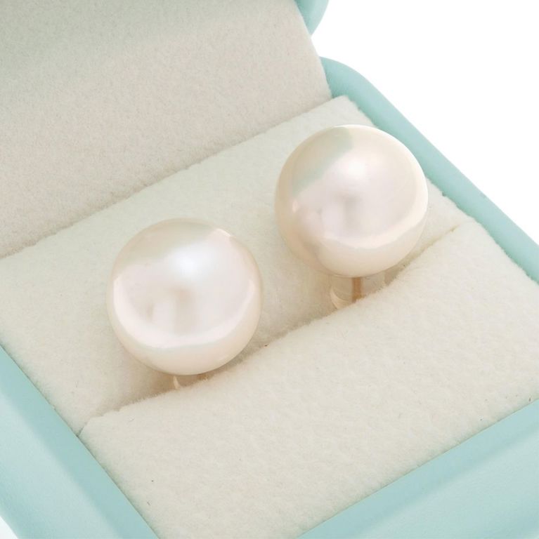 18k yellow gold pearl earrings