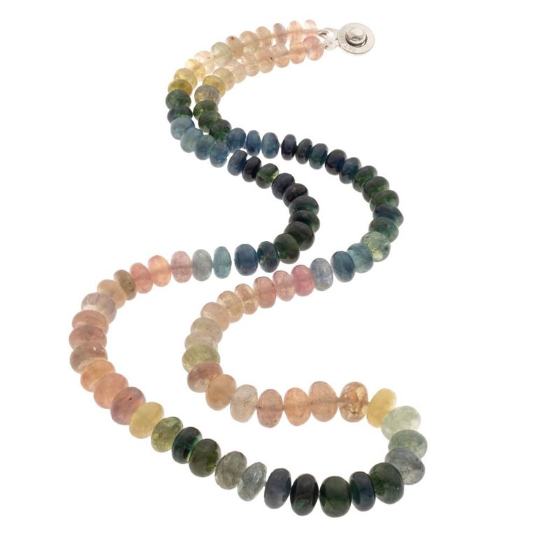 Graduated sapphire bead necklace