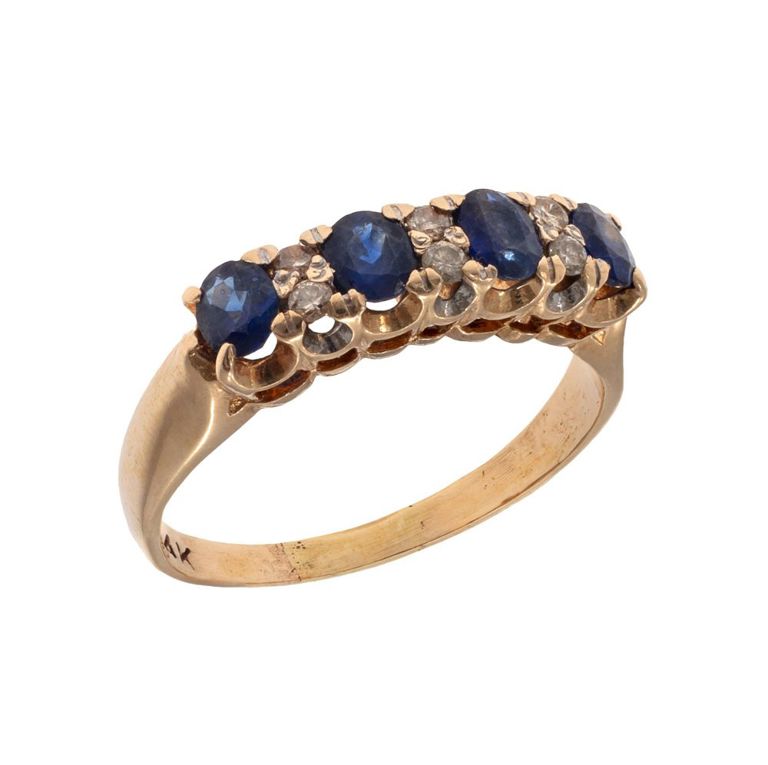 14k yellow gold sapphire ring