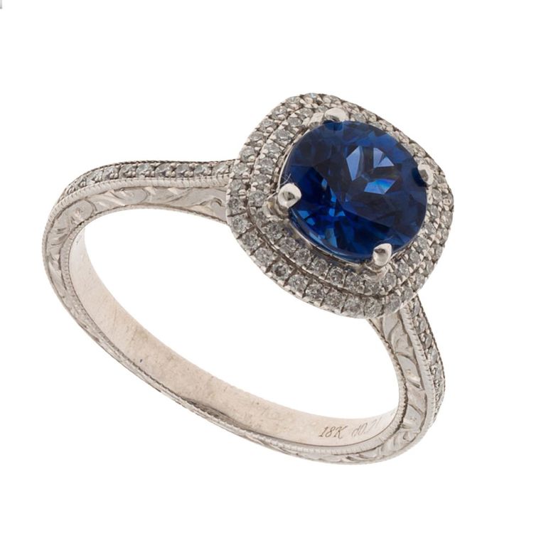 18k white gold sapphire ring