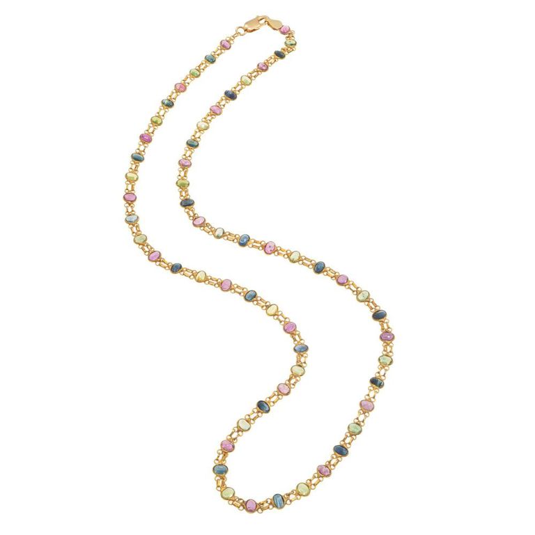 Multi-stone 18k yellow gold necklace