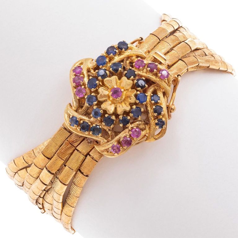 18k yellow gold ruby bracelet