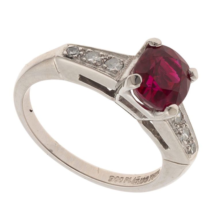 Platinum ruby ring