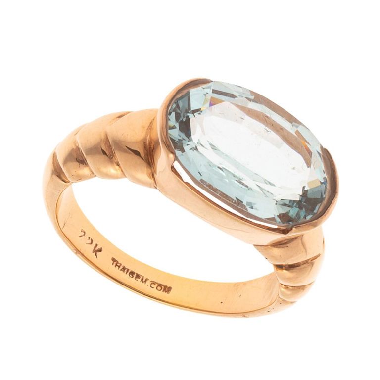 22k rose gold aquamarine ring