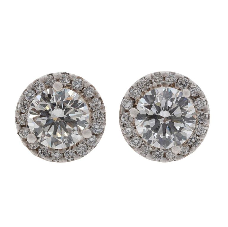 14k white gold diamond earrings