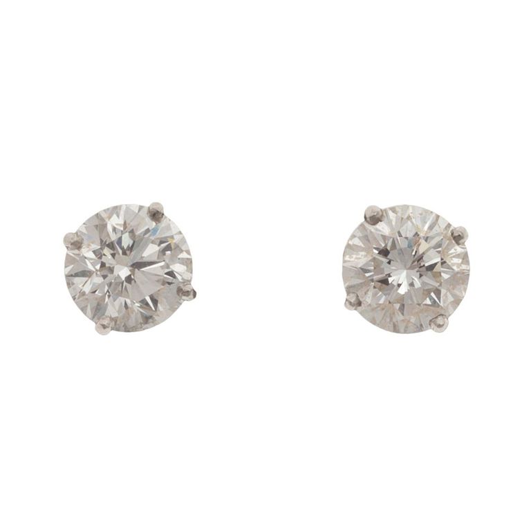 Platinum diamond earrings