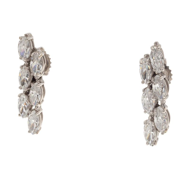 14k white gold diamond earrings