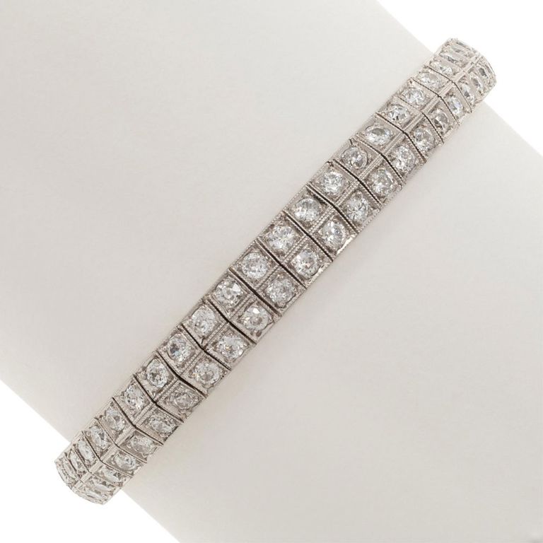 Art Deco platinum diamond bracelet