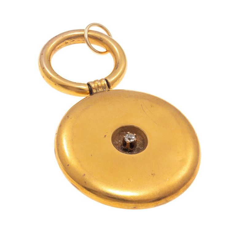 14k diamond yellow gold fob