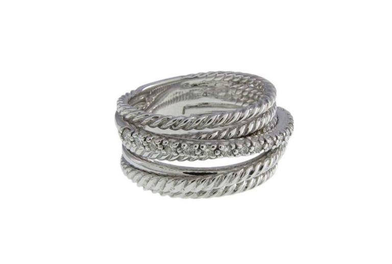 Sterling silver diamond ring