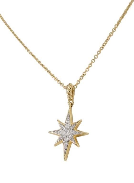 18k gold diamond star necklace