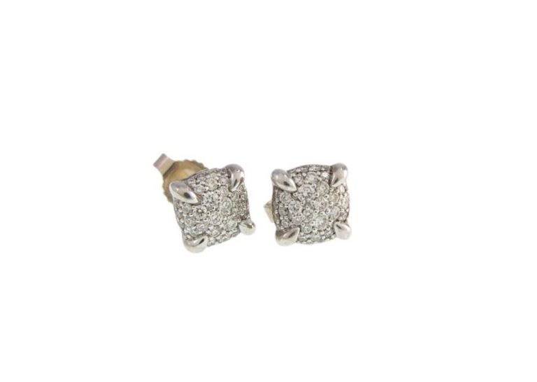 Sterling silver diamond stud earrings