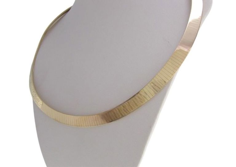 14k yellow gold flat omega chain