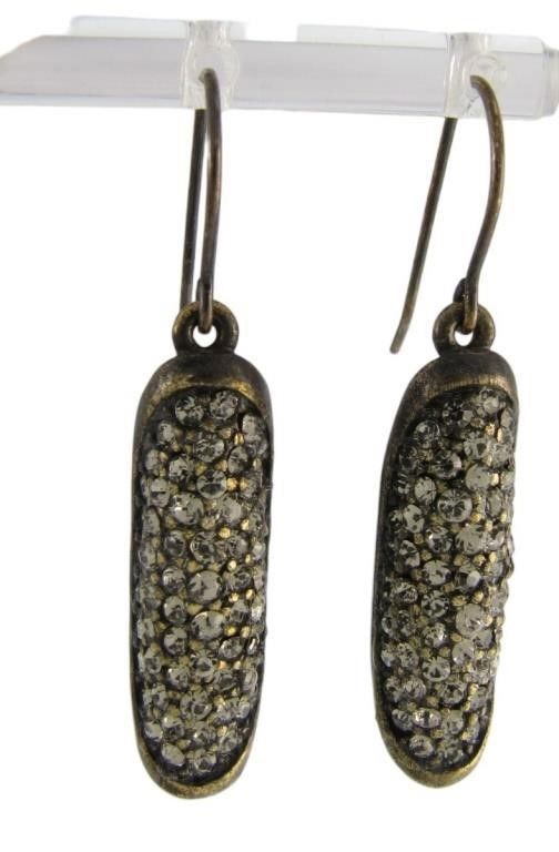 Sterling silver diamond drop earrings