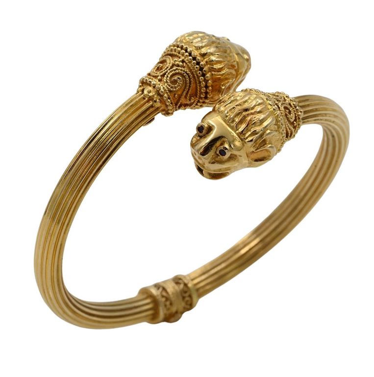 18k yellow gold red stone bracelet