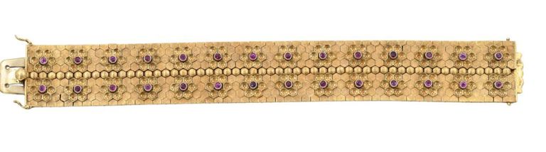 18k yellow gold ruby strap bracelet