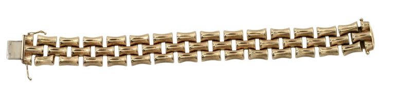 14k yellow gold bamboo link bracelet