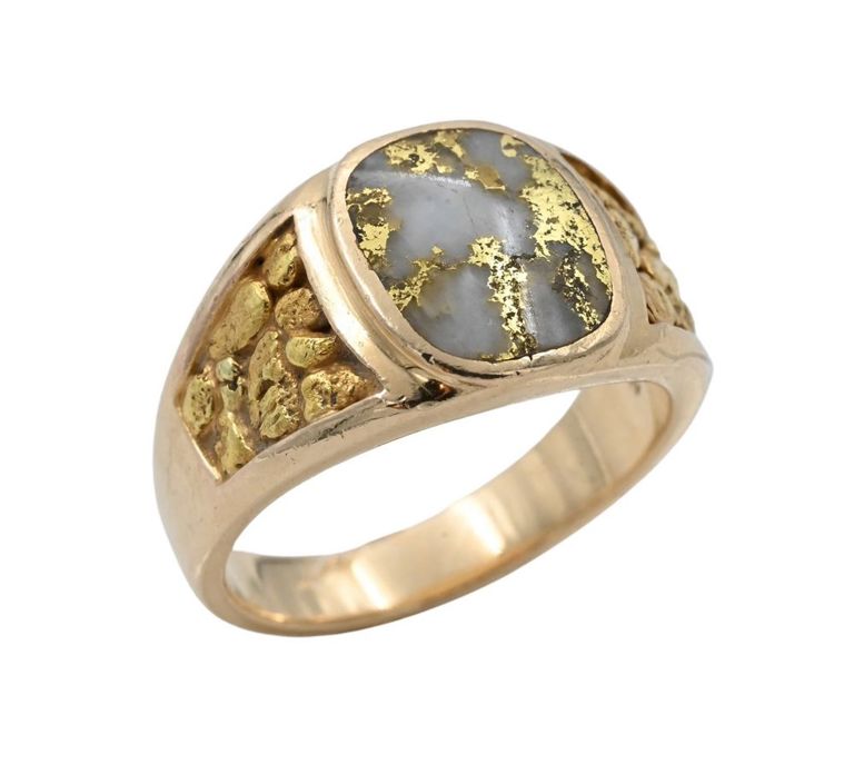 14k yellow gold white stone ring
