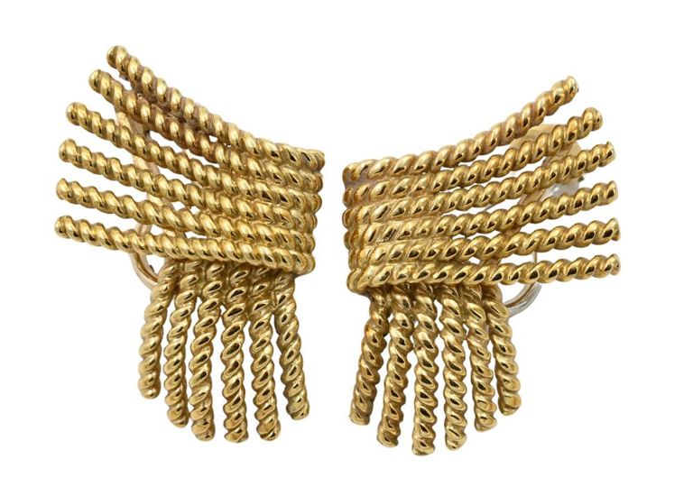 18k yellow gold clip earrings