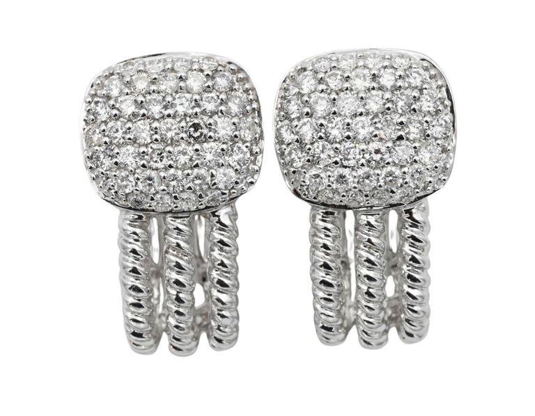 14k white gold diamond earrings
