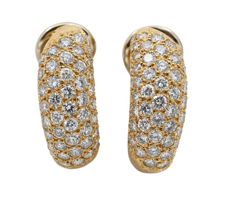18k yellow gold diamond earrings
