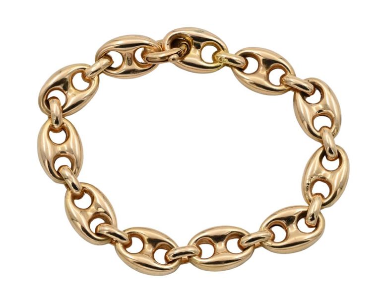 18k yellow gold large link bracelet
