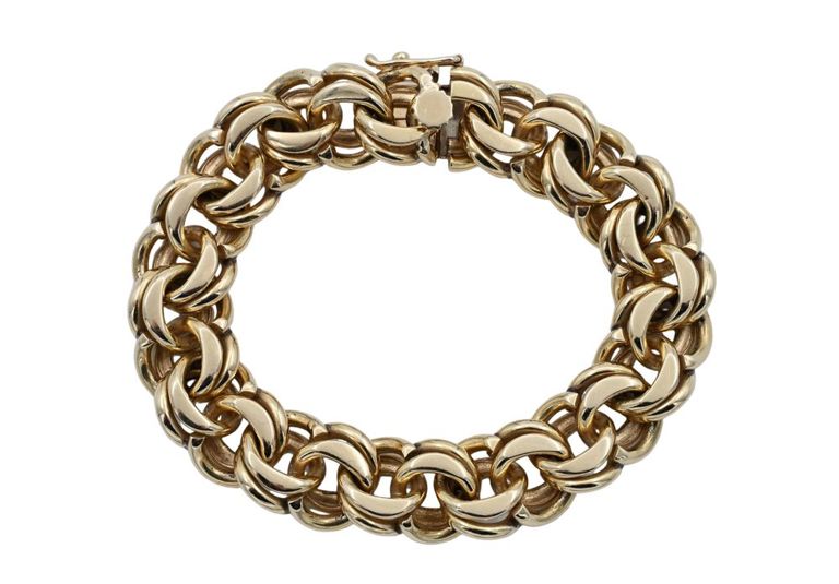 14k yellow gold double curb link bracelet