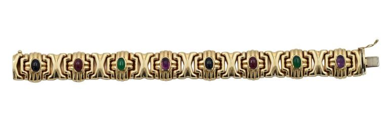 14k yellow gold various stones bracelet