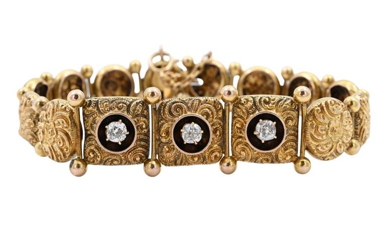 14k yellow gold diamond bracelet