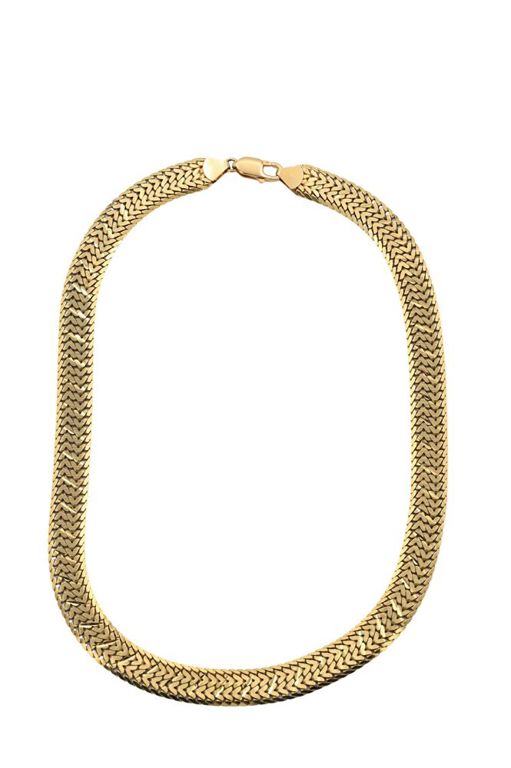 14k yellow gold flat necklace