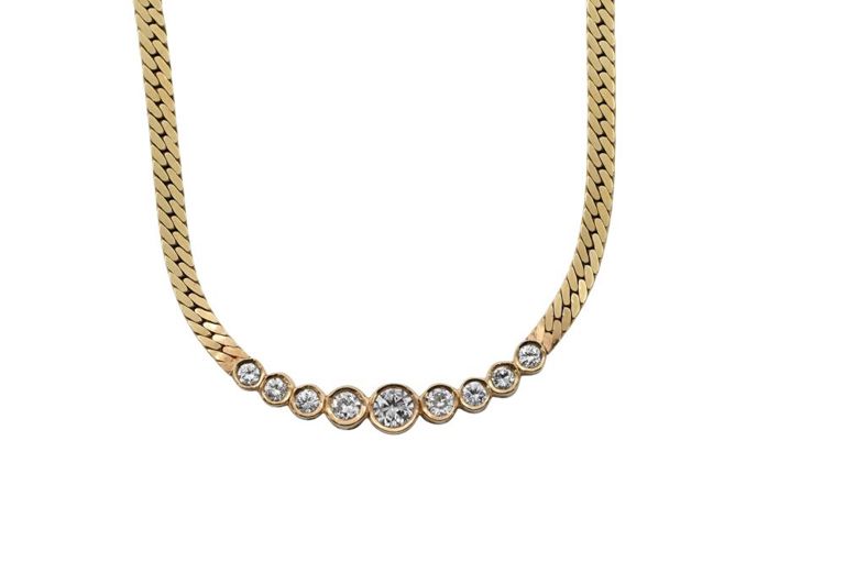 14k yellow gold diamond necklace