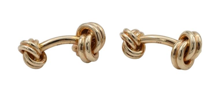18k yellow gold knot cufflinks