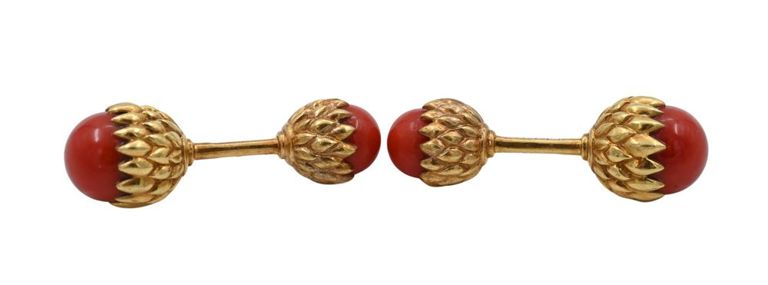 Coral cufflinks