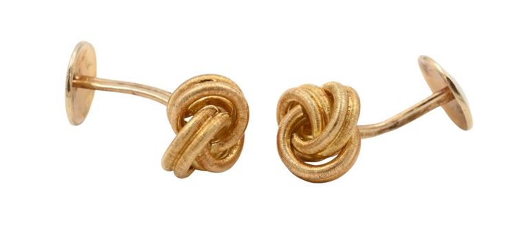 18k yellow gold knot cufflinks