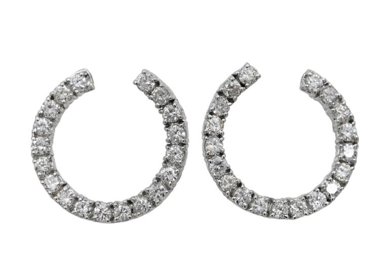 14k white gold diamond earrings