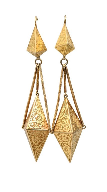 18k yellow gold drop earrings