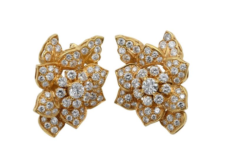 14k yellow gold diamond earrings