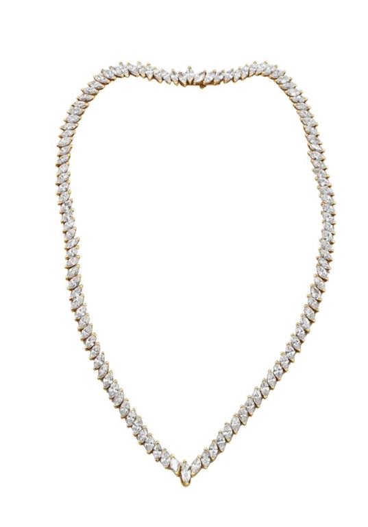 18k yellow gold diamond necklace