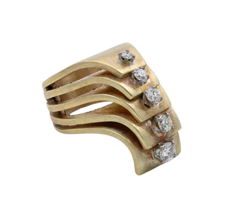 14k yellow gold diamond ring