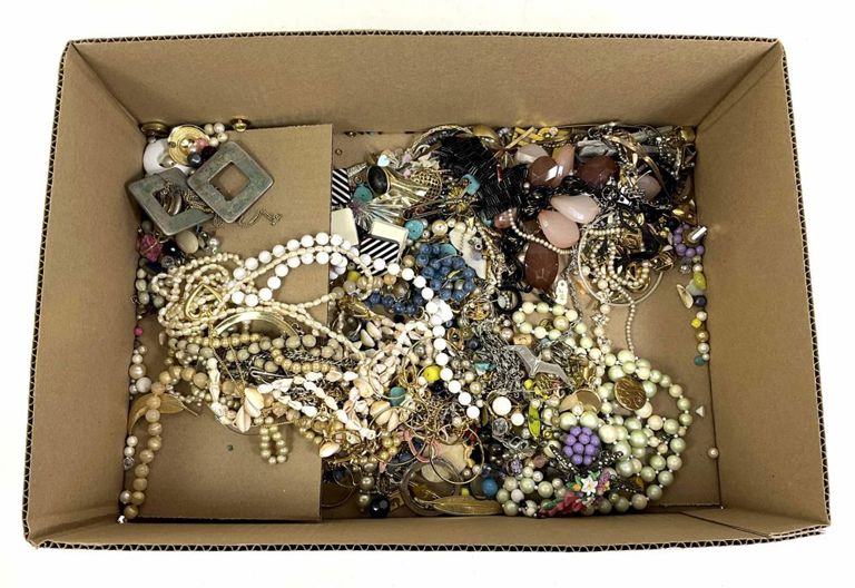Assorted fashion necklaces and clips