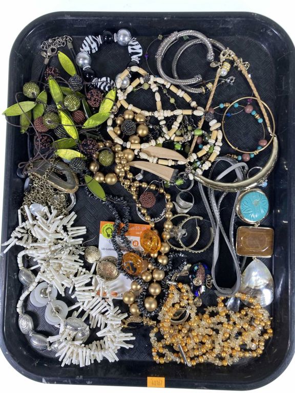 Assorted fashion necklaces bracelets earrings and rings