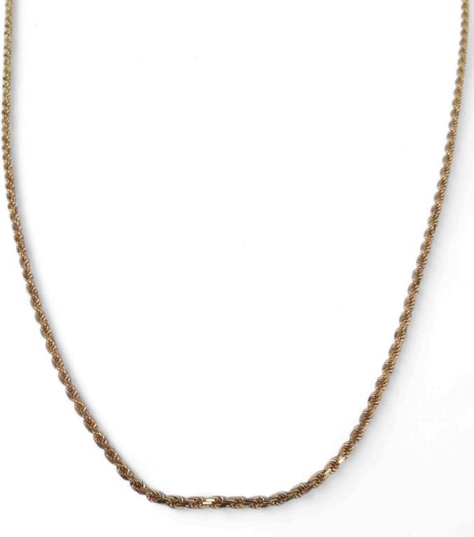 18k yellow gold rope chain necklace