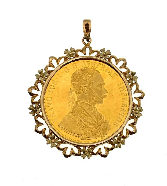 1915 Austria gold 4 ducats pendant