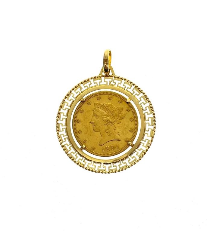 1894 Liberty Head gold $10 eagle pendant