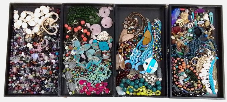 Assorted minerals glass bead jewelry