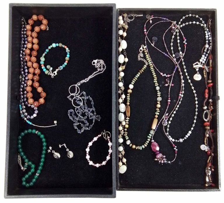 Assorted minerals and sterling Silpada jewelry